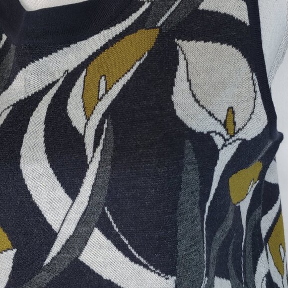 Ann Taylor Academia Sweater Vest Floral Grandmacore Knit Wool Retro Pullover - Picture 2 of 7